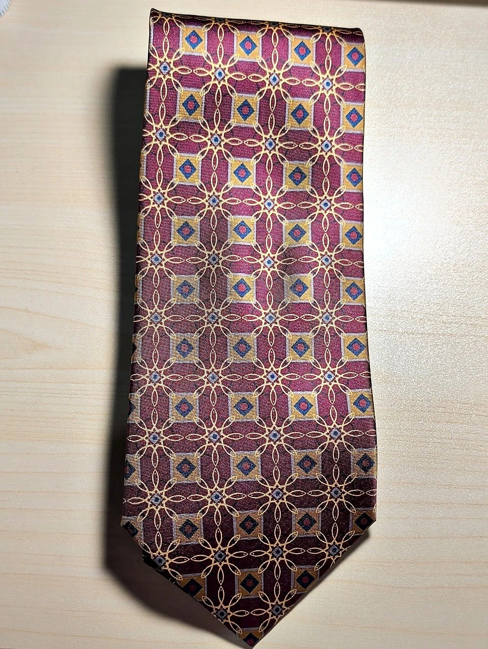 Eagles Wings "Ichthus Circle" Geometric Christian Cross Silk Blend Necktie NWT